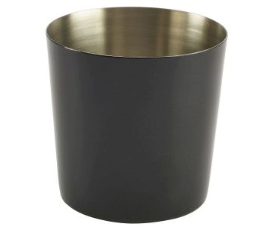 Genware Black Stainless Steel Serving Cup 8.5 x 8.5cm(Pack of 12)