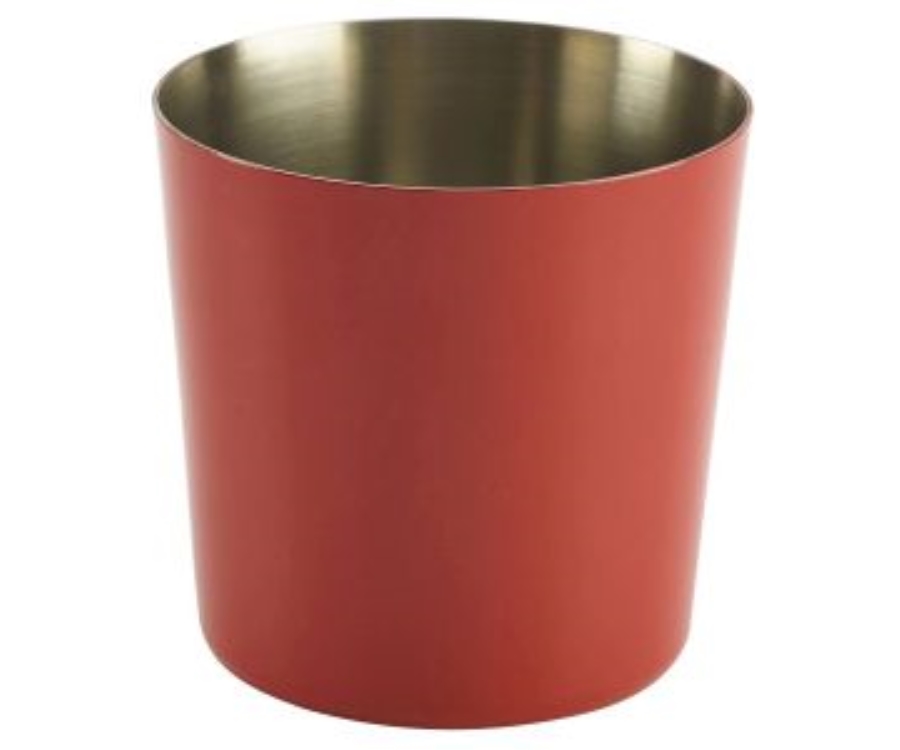 Genware Red Stainless Steel Serving Cup 8.5 x 8.5cm(Pack of 12)