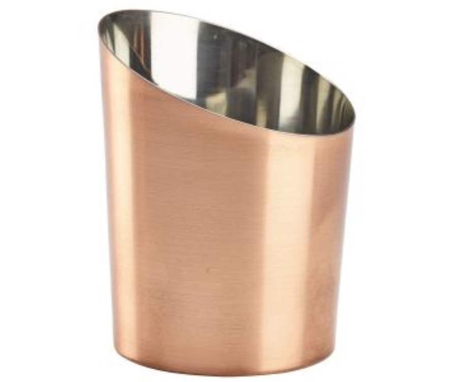 Genware Copper Plated Angled Cone 9.5 x 11.6cm (Dia x H)(Pack of 12)