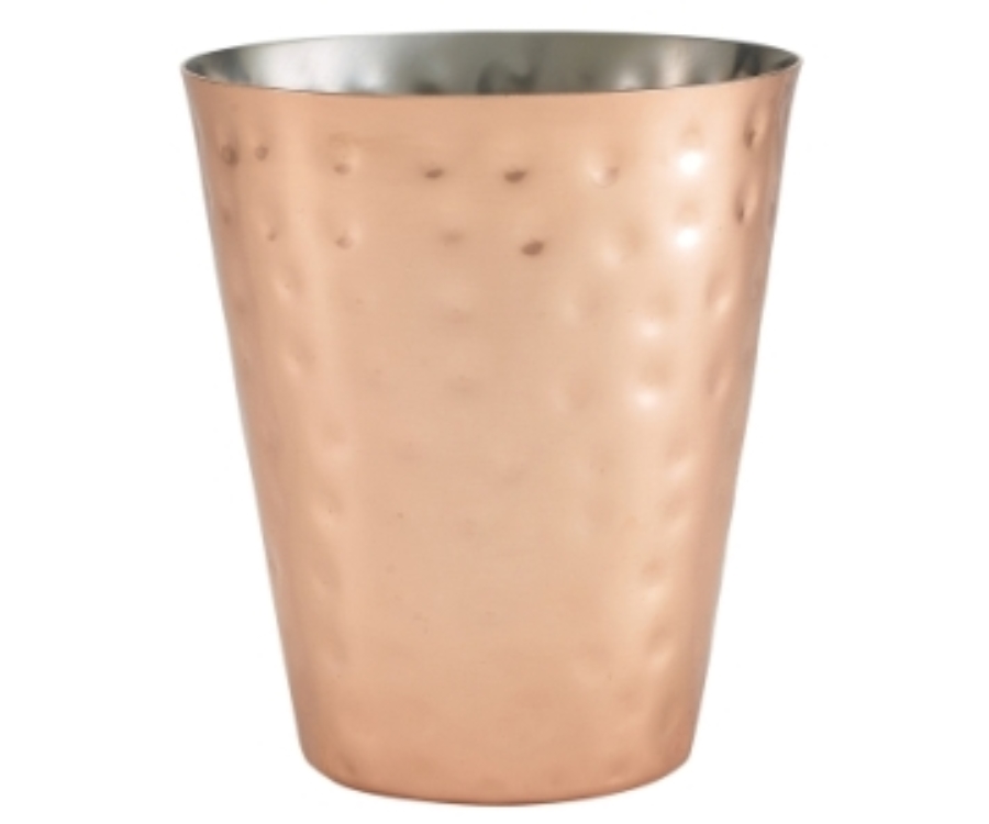 Genware Hammered Copper Plated Conical Serving Cup 9 x 10cm(Pack of 12)