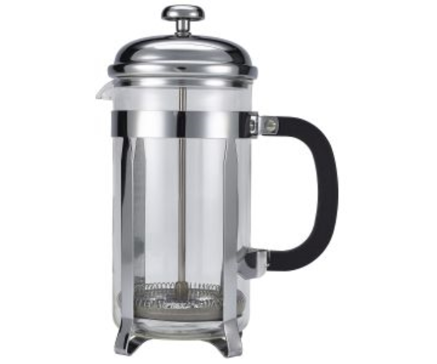 Genware 8 Cup Cafetiere Chrome Pyrex 32oz 1000ml