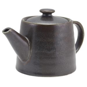 Genware Terra Porcelain Black Teapot 50cl/17.6oz(Pack of 6)