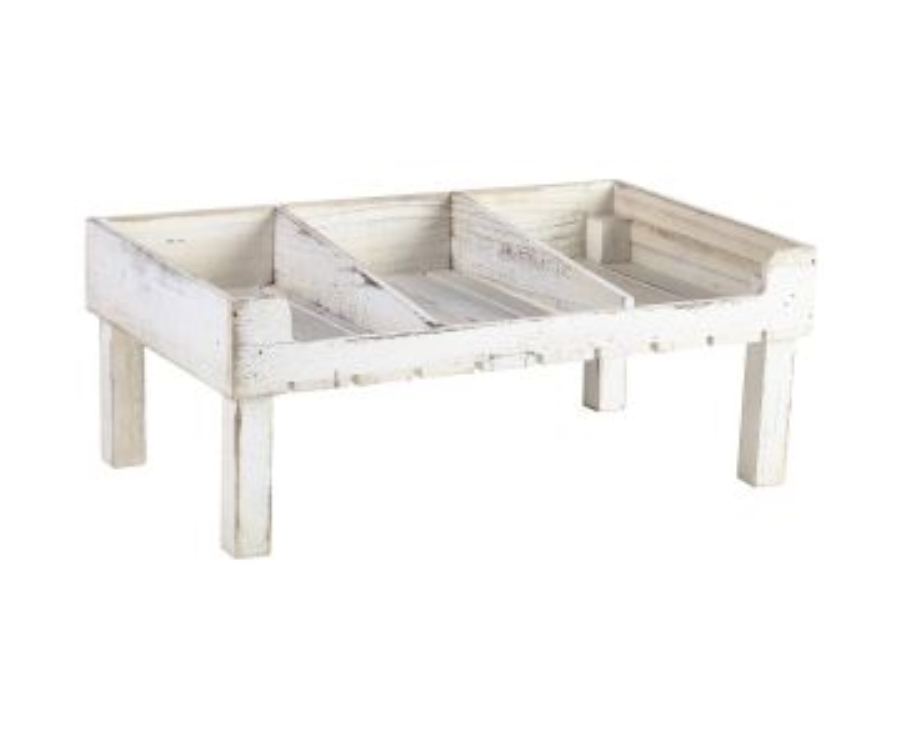 Genware White Wash Wooden Display Crate Stand