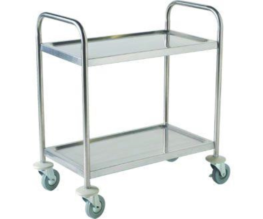 Genware Stainless Steel Trolley 85.5L X 53.5W X 93.3H-2 Shelves