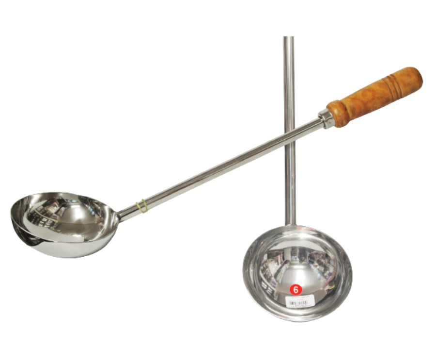 Udipi Laddle Stainless Steel With Wooden Handle No 6
