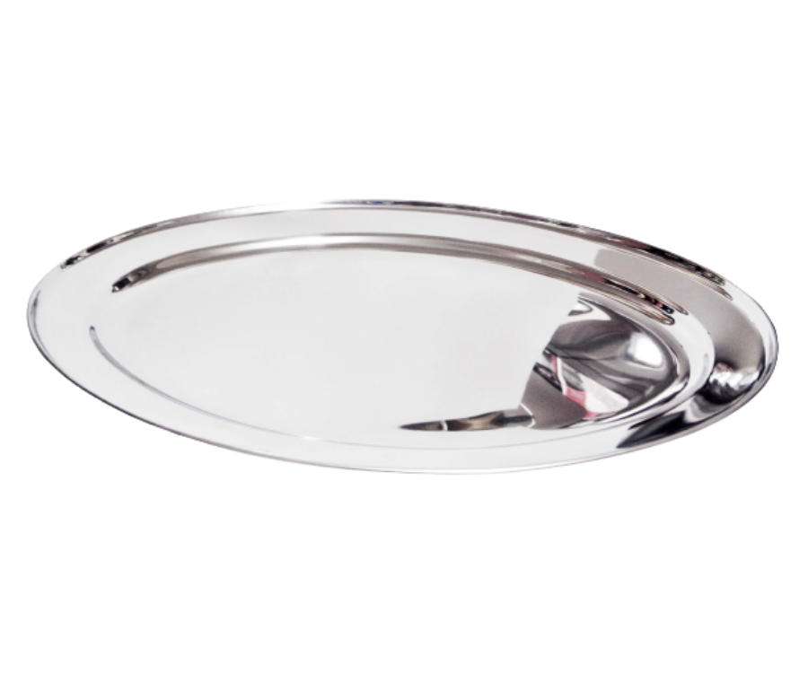 Oval Serving Tray Stainless Steel 40cm
