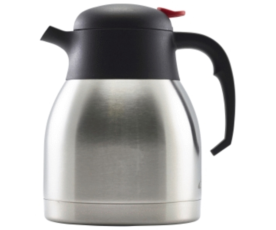 Genware Stainless Steel Vacuum Push Button Jug 1.2L