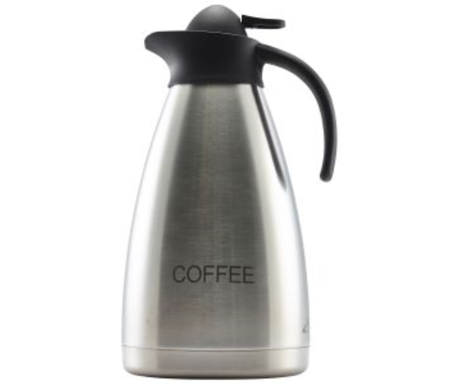 Genware Coffee Inscribed Stainless Steel Contemporary Vac. Jug