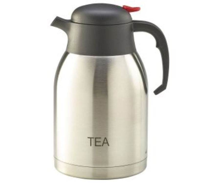 Genware Tea Inscribed Stainless Steel Vacuum Jug 2.0L