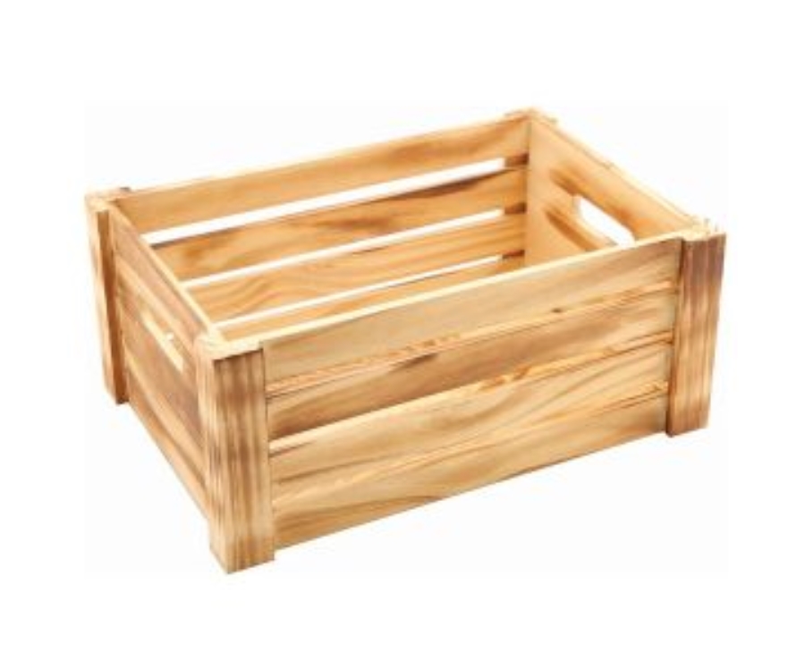 Genware Wooden Crate Rustic Finish 34 x 23 x 15cm