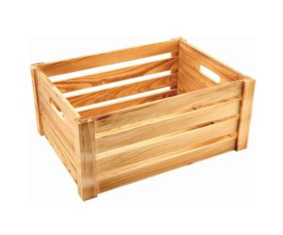 Genware Wooden Crate Rustic Finish 41 x 30 x 18cm