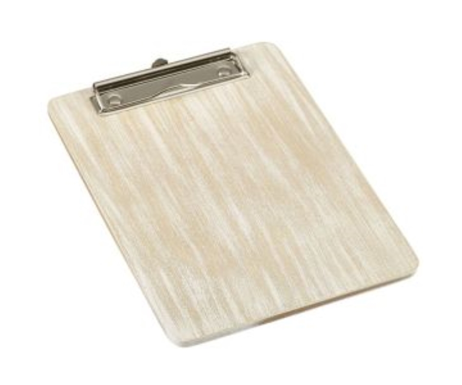 Genware White Wash Wooden Menu Clipboard A5 18.5x24.5x0.6cm