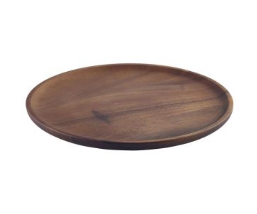 Genware Acacia Wood Serving Plate 26cm