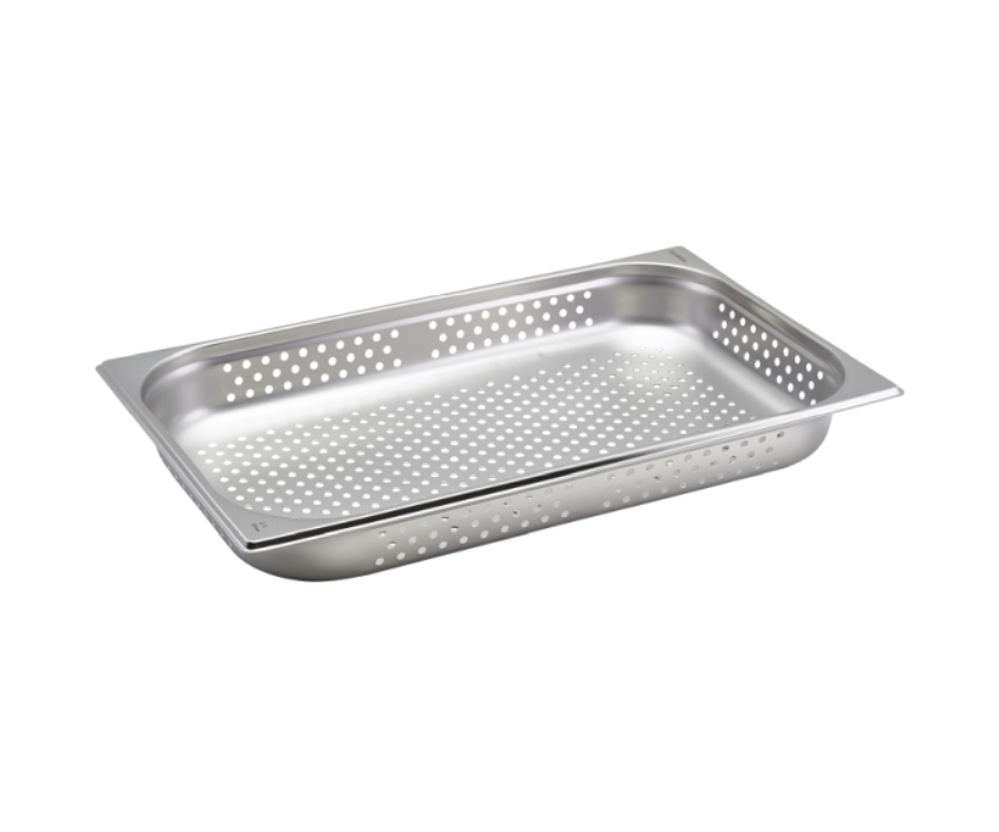 Genware Perforated Stainless Steel Gastronorm Pan 1/1 - 65mm Deep