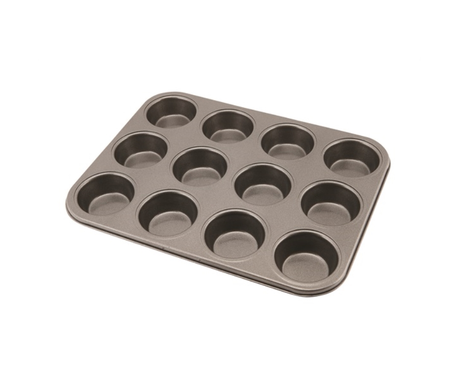 Genware Carbon Steel Non-Stick 12 Cup Muffin Tray