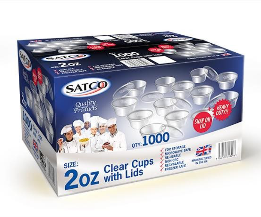 Satco 2oz Round Portion Pots & Lids(Pack of 1000)