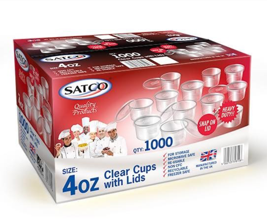 Satco 4oz Round Portion Pots & Lids(Pack of 1000)
