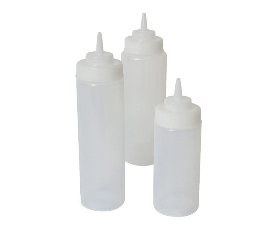 Genware Squeeze Bottle Wide Neck Clear 24oz/71cl(Pack of 6)